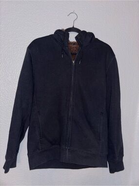 Uniqlo Black Zip-Up Hoodie with Sherpa Lining